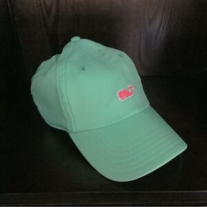 NWT Vineyard Vines Capri Blue (mint) baseball hat Pink Whale, Velcro closure.